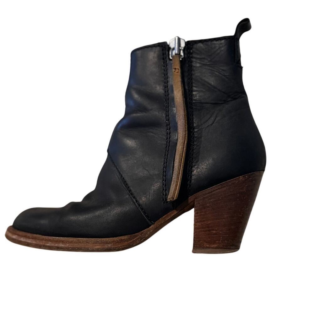 ACNE STUDIOS Pistol Contrast Boots Black Leather in Size 37/US 6.5